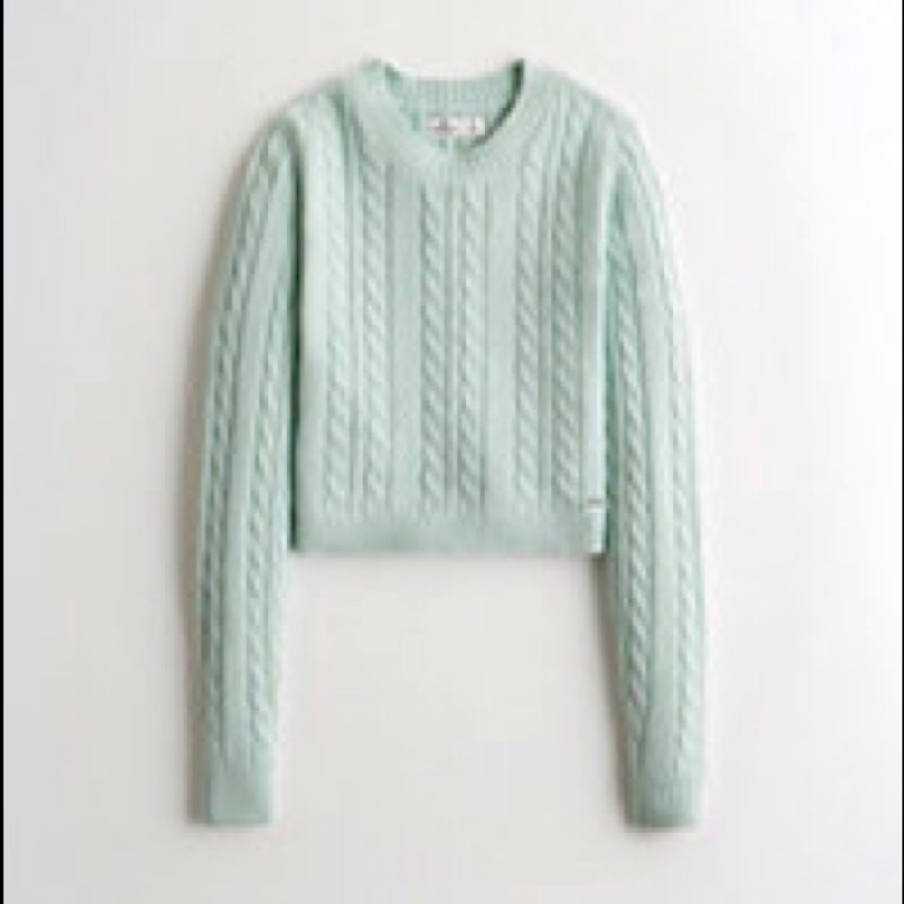 NWOT Hollister Mint Crop Sweater